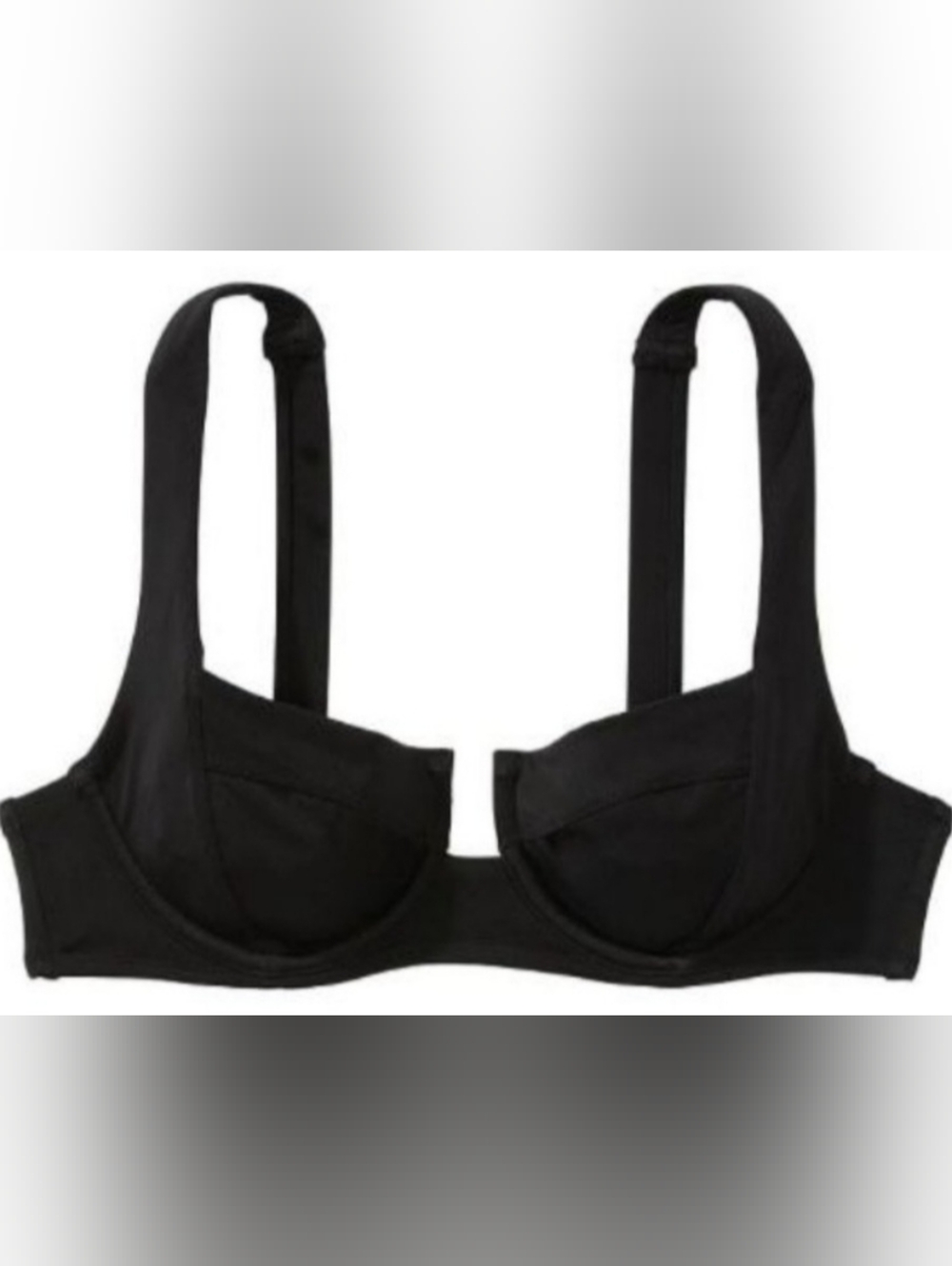 32B 32C 32D VS Swim Full Coverage Bikini Top Black Tropical